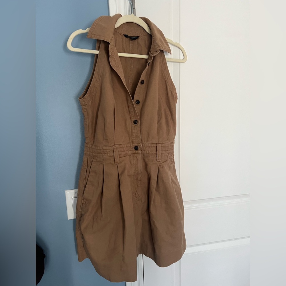 Banana Republic Tan Pleated Polo Sundress